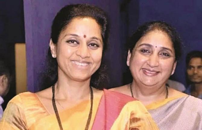Pawar family`s daughter-in-law Sunitra and daughter Supriya are facing each other in the election. Photo: INN